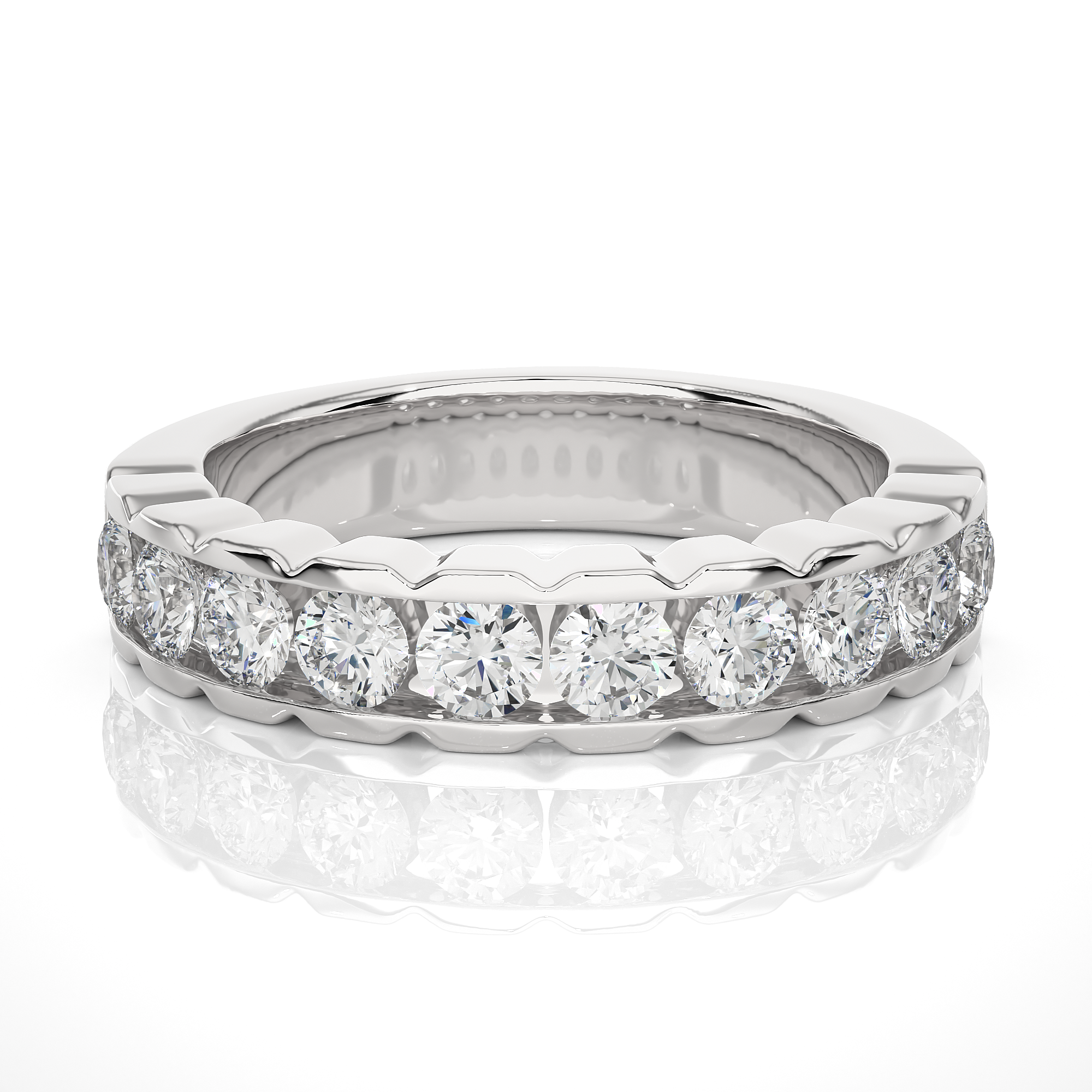 1.01 Carat H Color VS1 Clarity Diamond Studded Natural Diamond Ring.